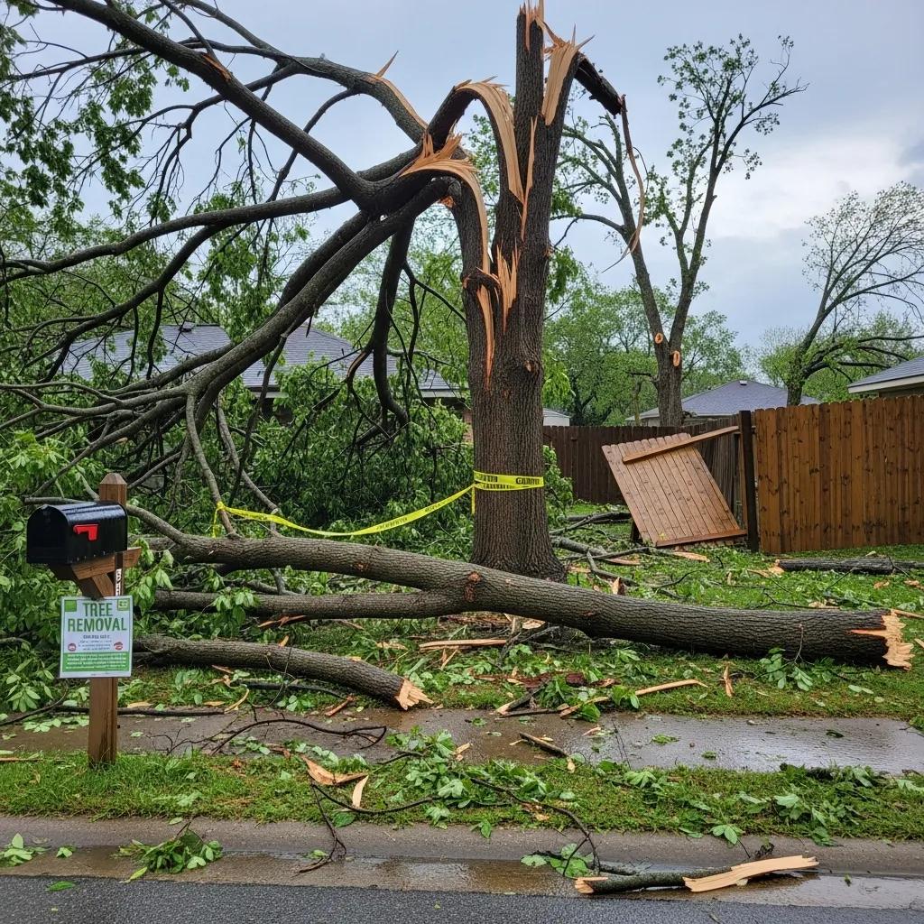 Tree with broken branches after a storm — example of damage needing immediate attention